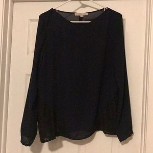 Navy blue and black lace top